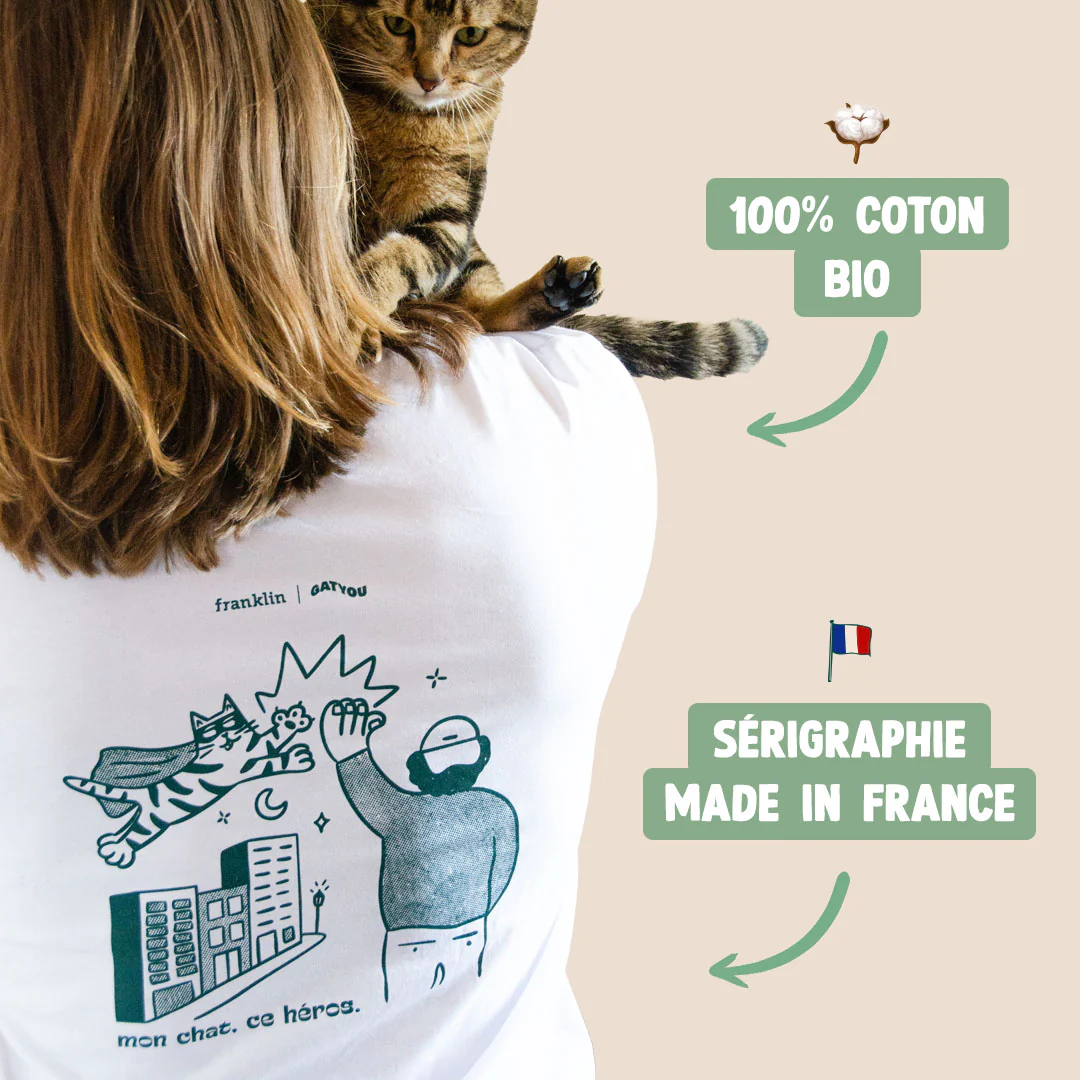 T-SHIRT UNISEXE SUPER-HÉROS CHAT - Image 4